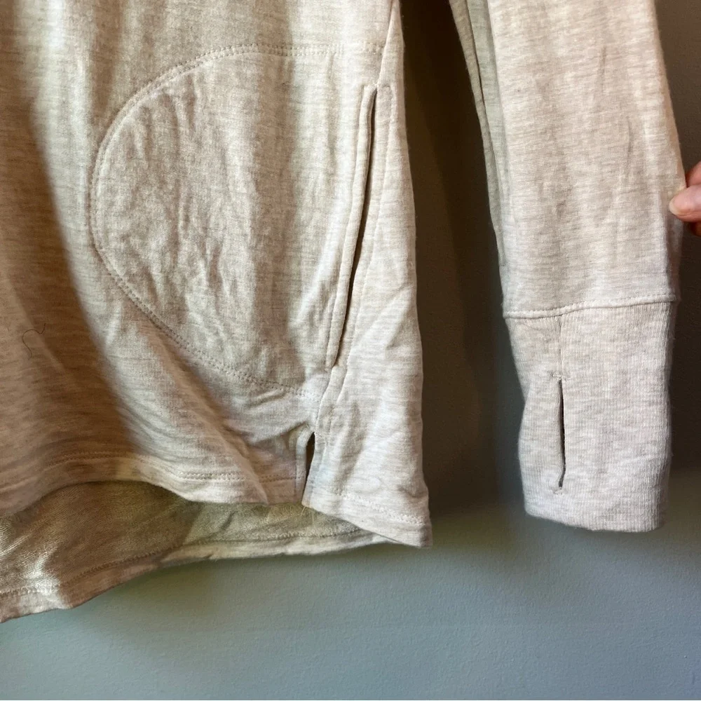 Athleta Cream Studio Split Neck Hoodie